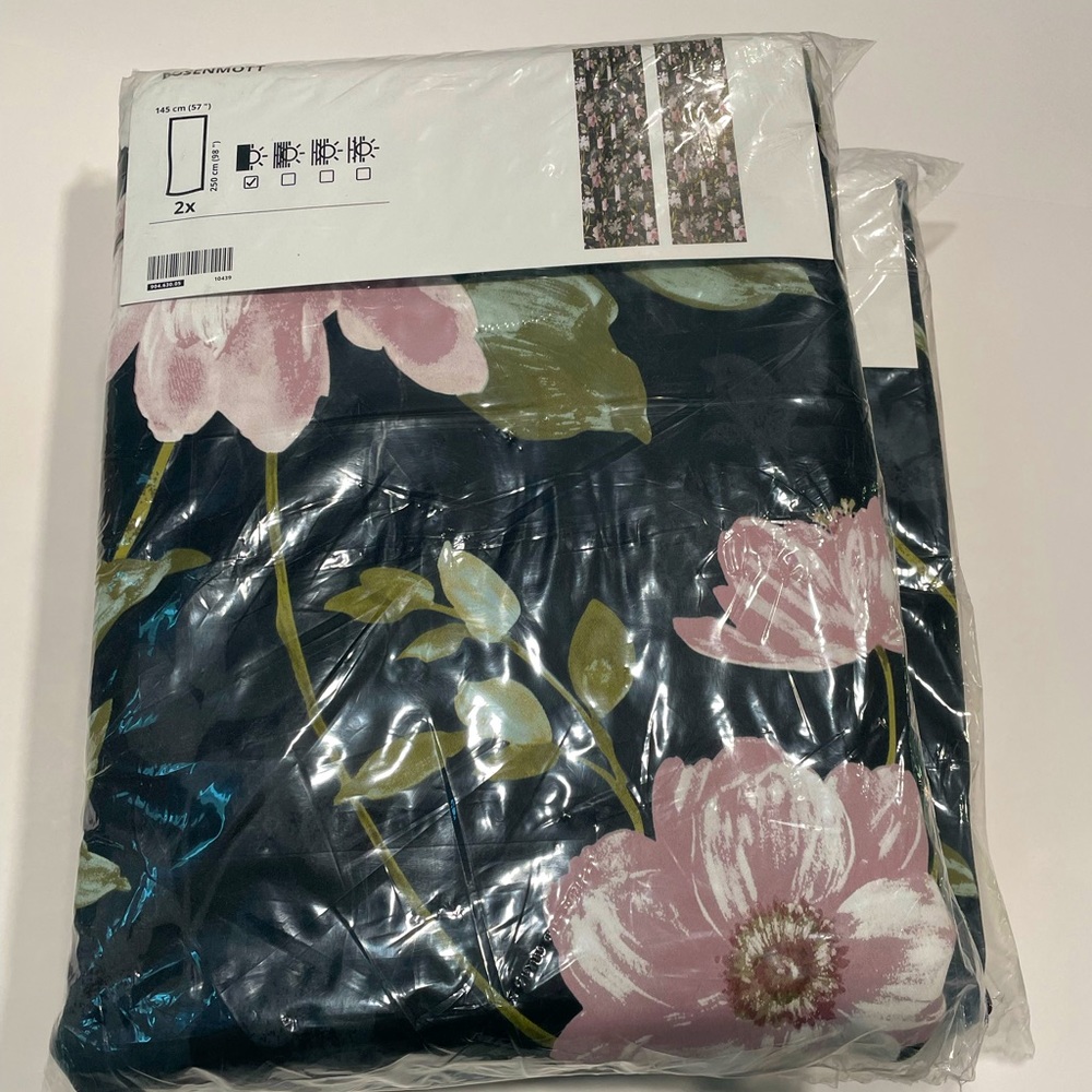 NWT Ikea Rosenmott Curtains 2 pairs